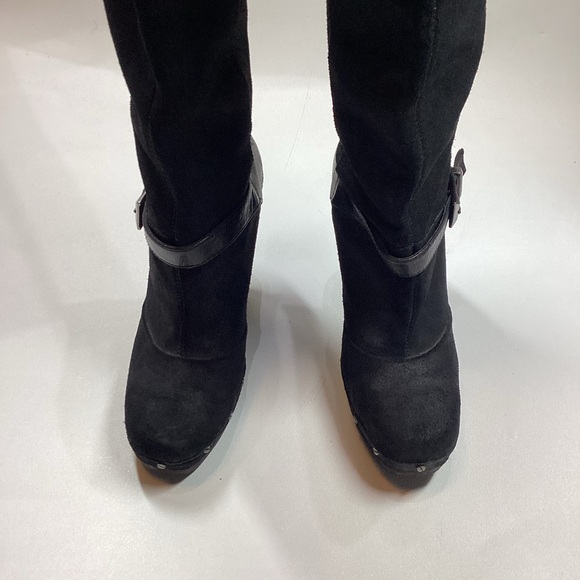 Rachel Roy Rfenkala Suede Boots Size 7 Black - Picture 5 of 14